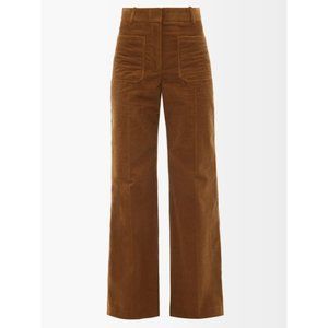 Victoria beckham pants Womens 8 US Corduroy wide leg brown
